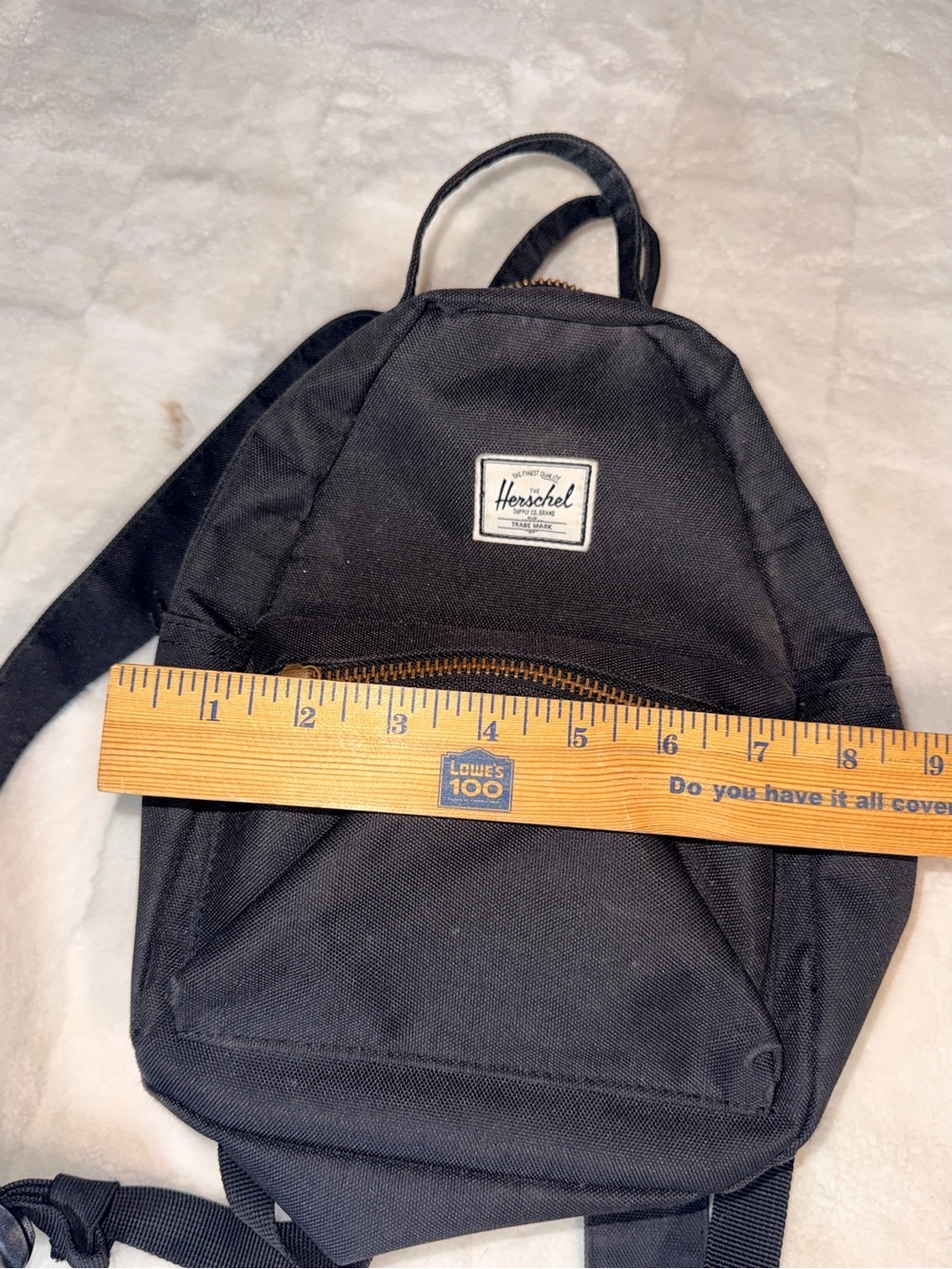 Hershel Black Mini Backpack with Cassic Striped lining - Picture 5 of 8